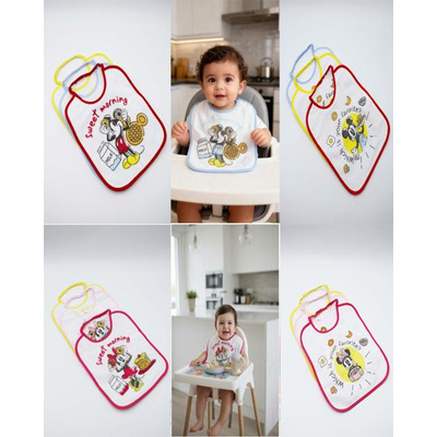 Babero impermeable Disney 76% algodón/24% poliéster - base 100% Peva C/e 22x27cm