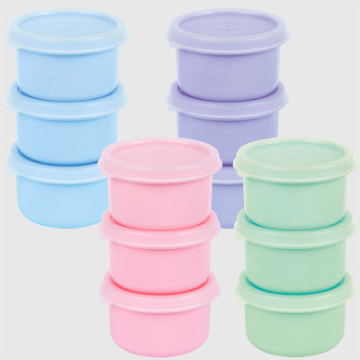 Conjunto 3 Caixas Com Tampa Plástico Redondas D6 X A3,6 Cm 4 Cores