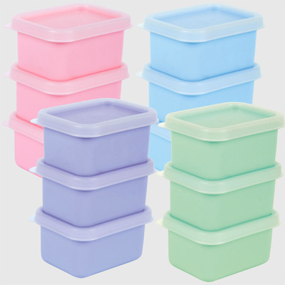 Conjunto 3 Caixas Com Tampa Plástico Retangulares 7 X 5 X A3,5 Cm 4 Cores