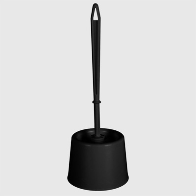 Black PVC base toilet brush set