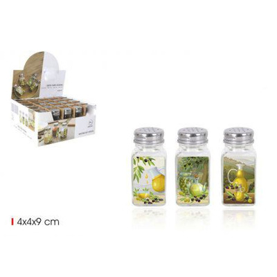 Saleiro/ pimenteiro Vidro 3m Sort 4x4x9 Cm