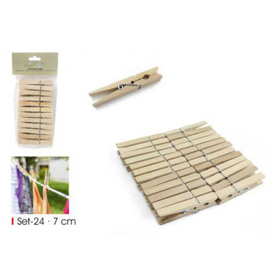 Molas de Roupa Madeira Pinho - 24 Unidades