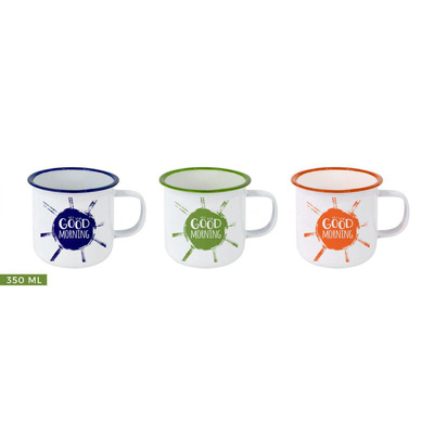 Caneca Aço Com Revestimento de Enamel 3c St 350ml D9xa7,9 Cm