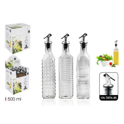 Galheteiro Vidro C/ tampa Abs 500ml 6x6xa30 Cm - 3 Mã©dio St