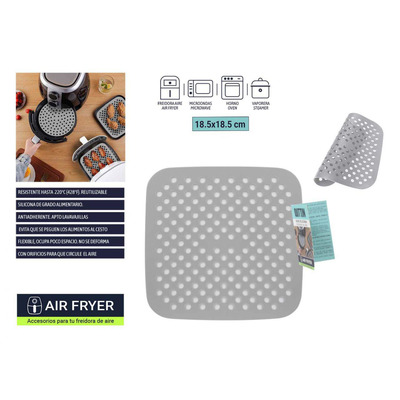 Base de Silicone para Airfryer Quadrada18,5x18,5 Cm