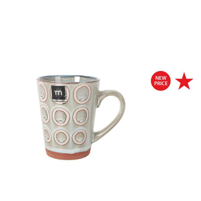 Caneca Cerâmica almudena Cinza 330ml D8,7xa10,8 Cm