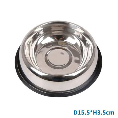 Comedouro Aço Antiderrapante Redondo Pequeno 15,5x3,5 Cm