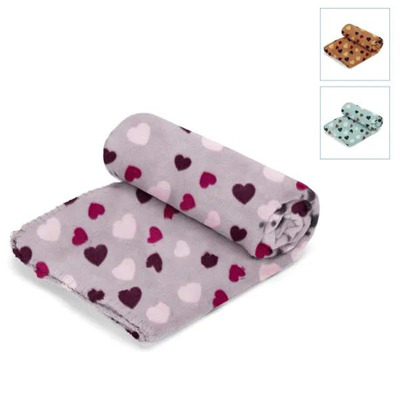 Manta Animal 100x120cm Estampado Coração Sortido
